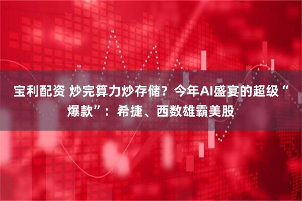 宝利配资 炒完算力炒存储？今年AI盛宴的超级“爆款”：希捷、西数雄霸美股
